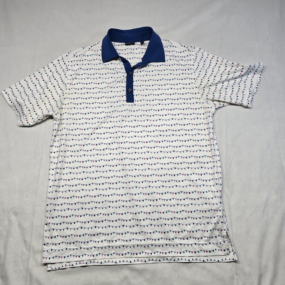 FootJoy Flag‎ Banner Print Lisle golf polo shirt Men Medium